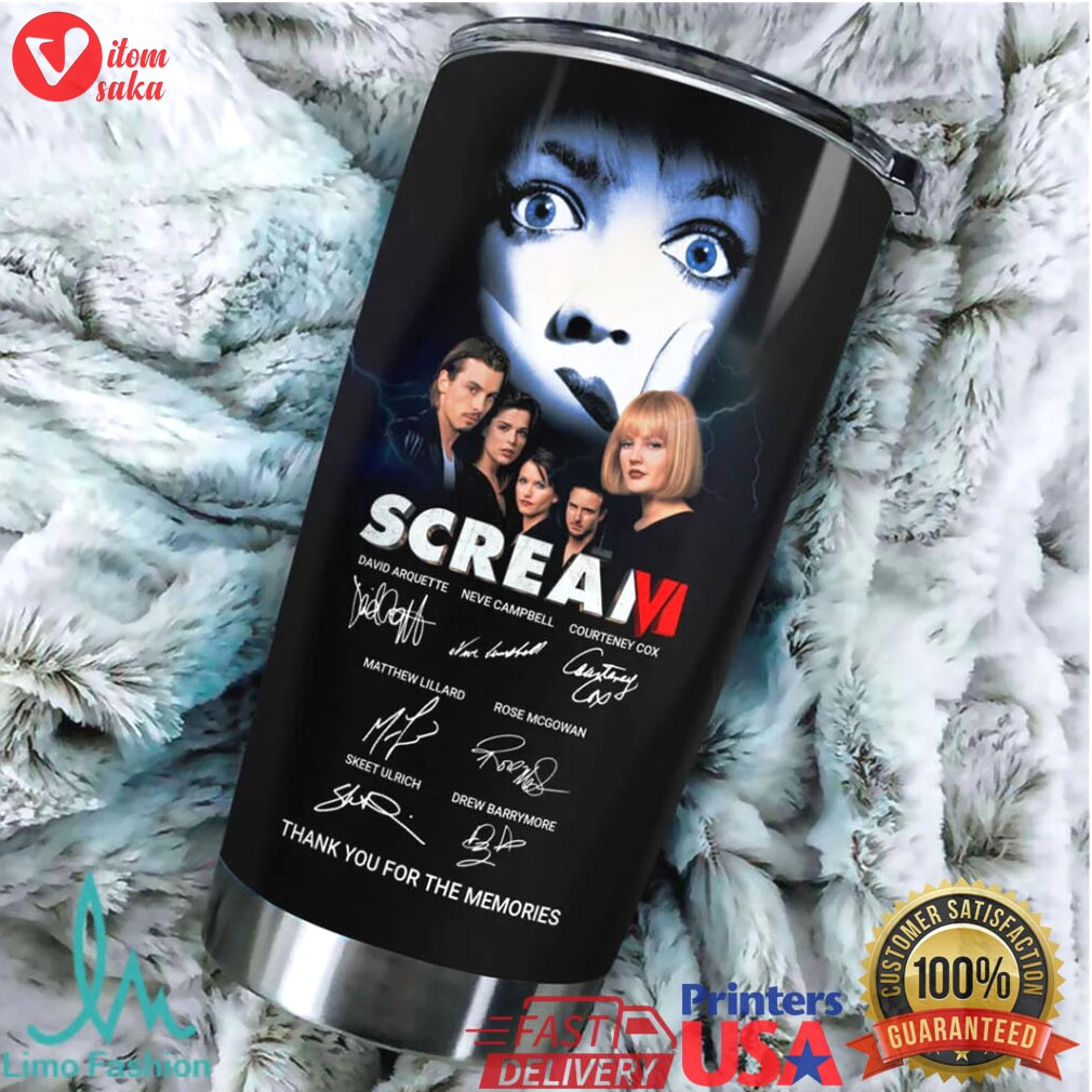 Scream vi movie cast signatures horror fan commemorative tumbler