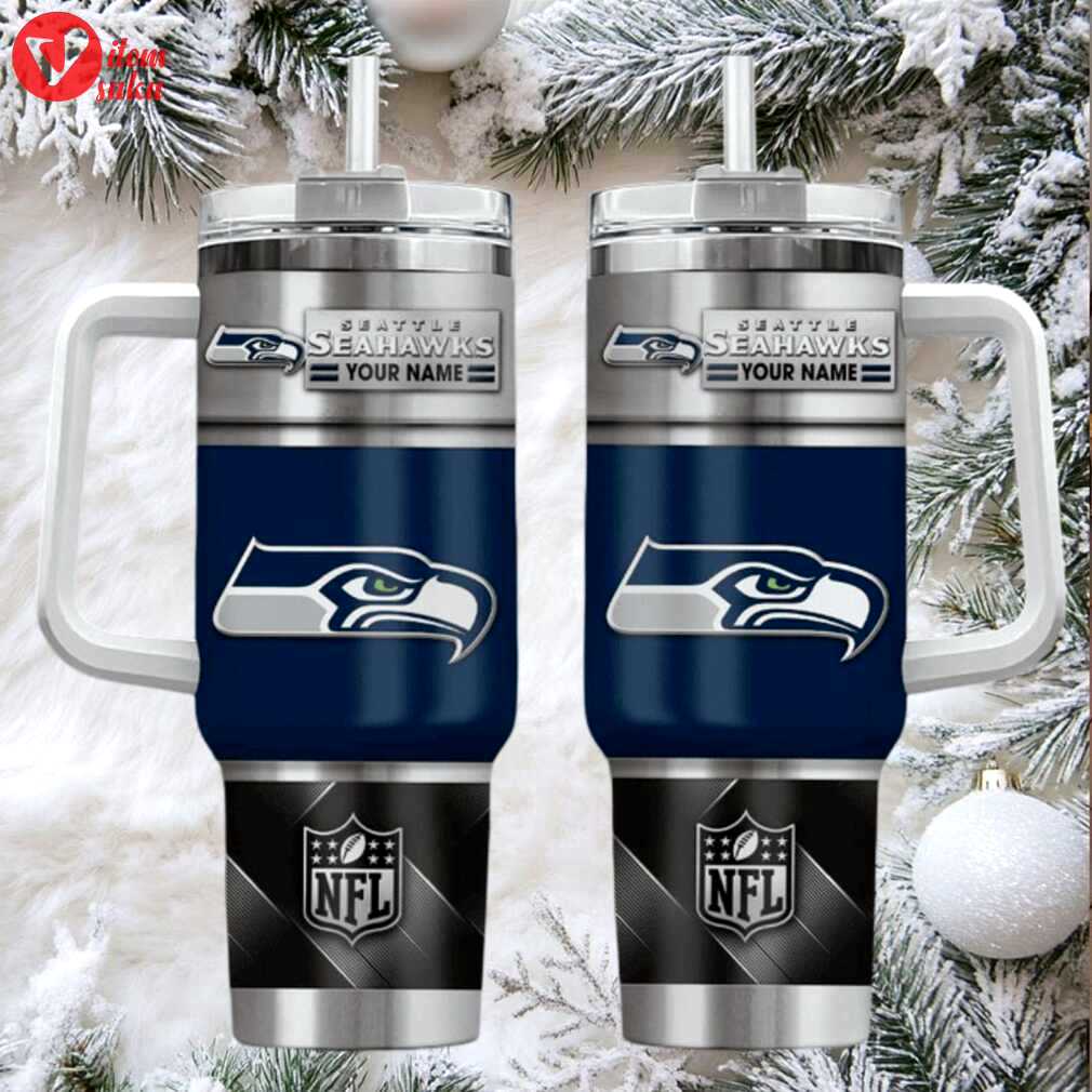 Sea seahawks custom stanley cup 40oz. stainless steel travel tumbler with handle