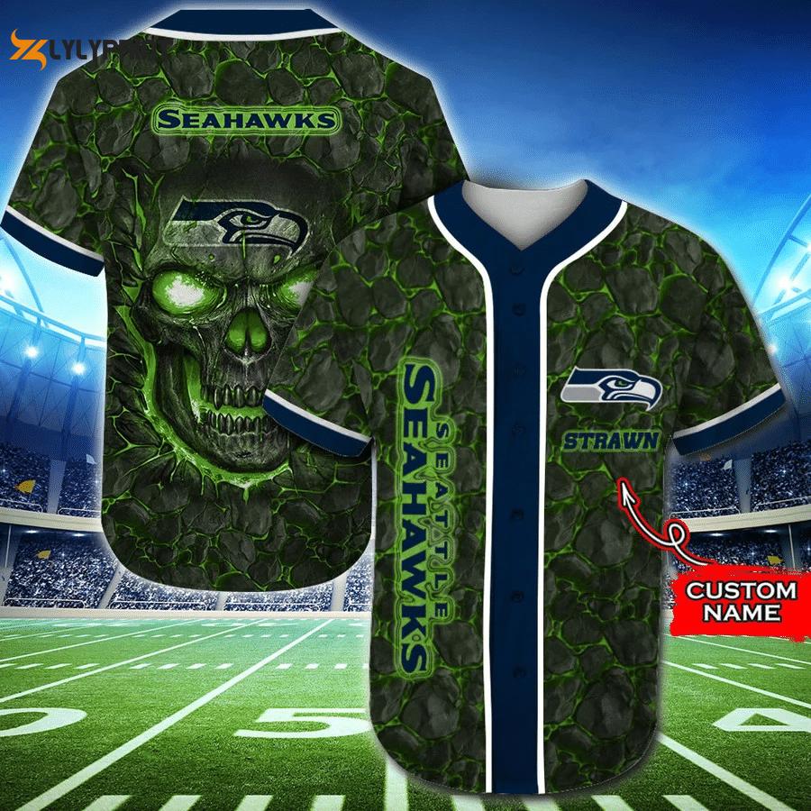 Seattle seahawks personalized baseball jersey fan gifts