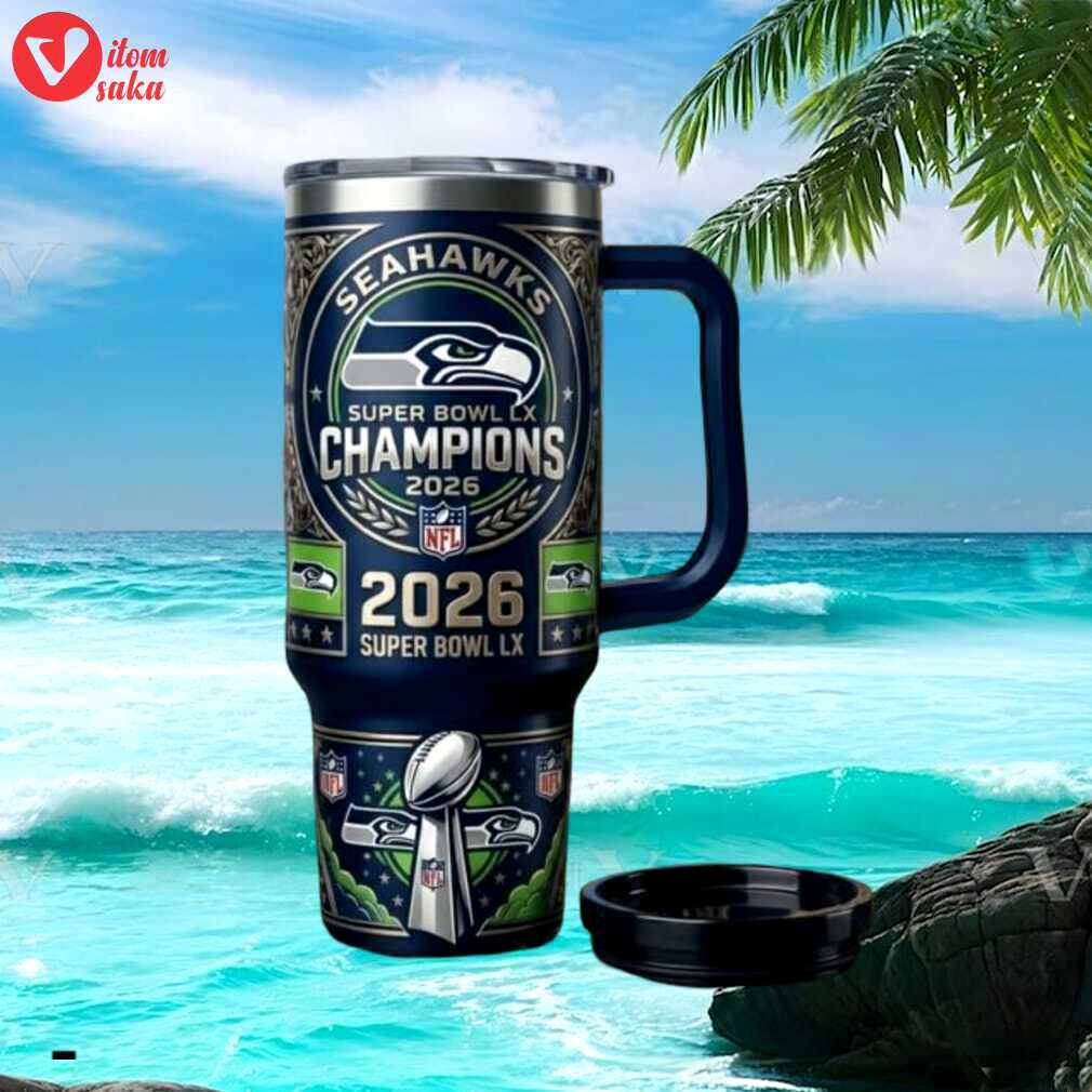 Seattle seahawks super bowl lx champions 2026 commemorative 40oz tumbler