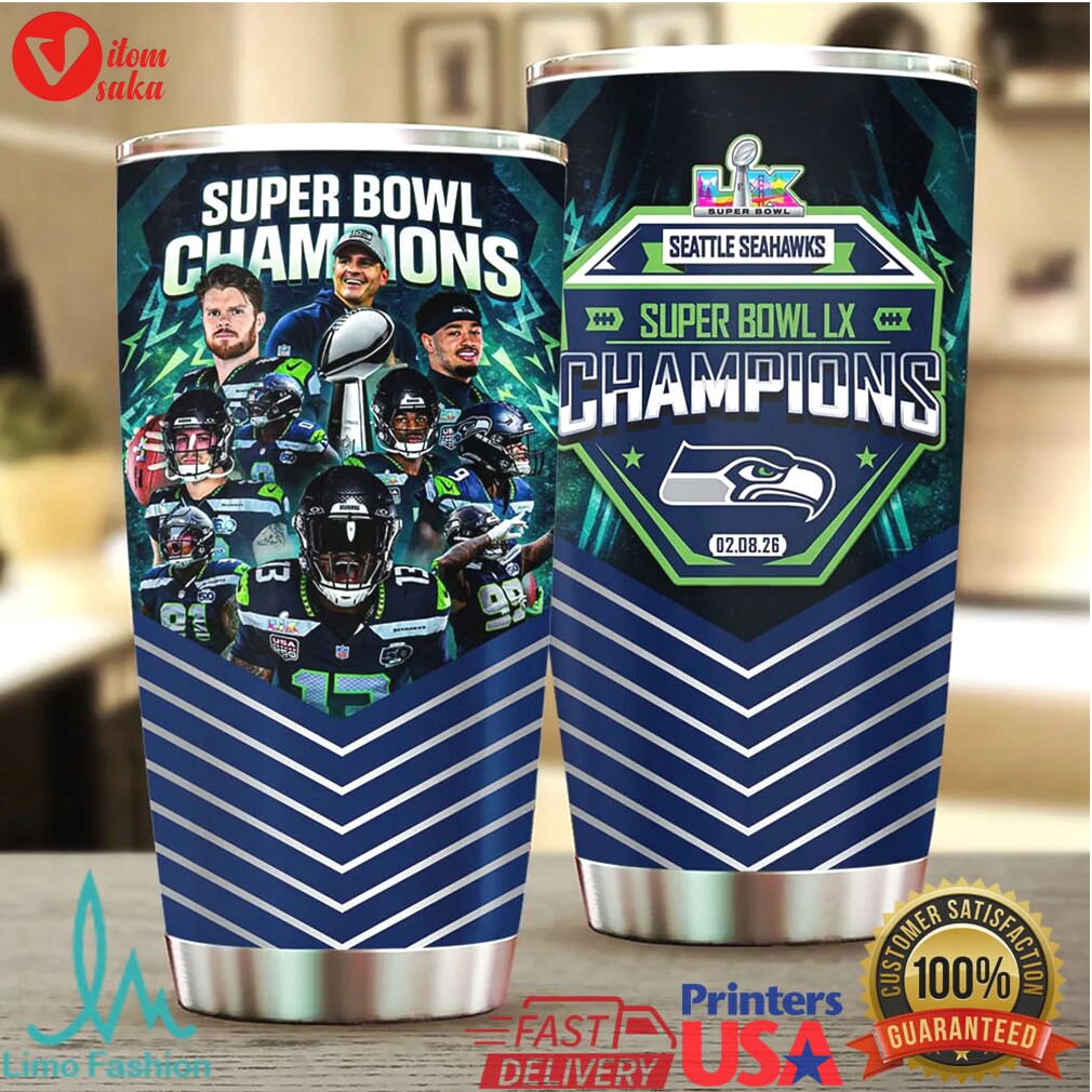 Seattle seahawks super bowl lx champions players edition insulated travel tumbler