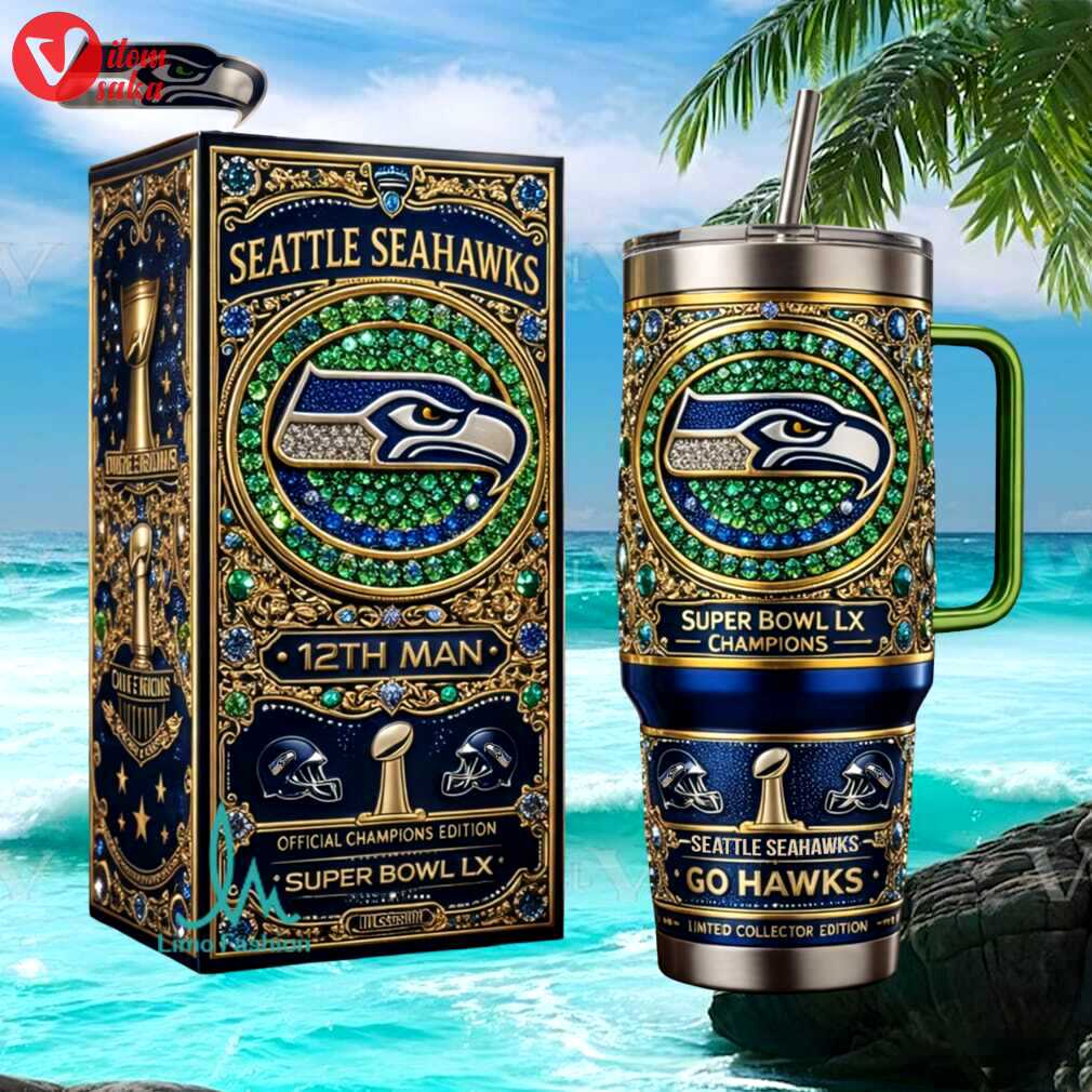 Seattle seahawks super bowl lx official champions limited edition stainless steel insulated tumbler