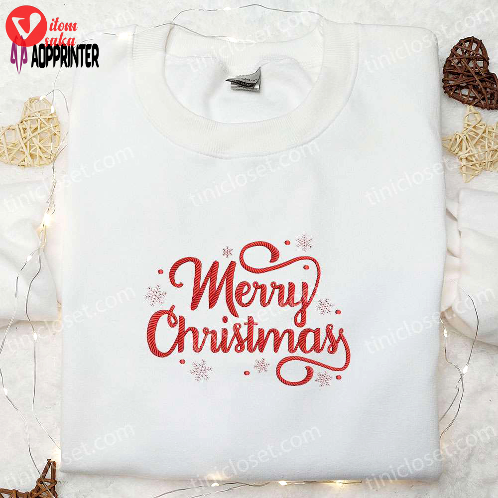Shop merry christmas embroidered shirt & hoodie – perfect family gifts!