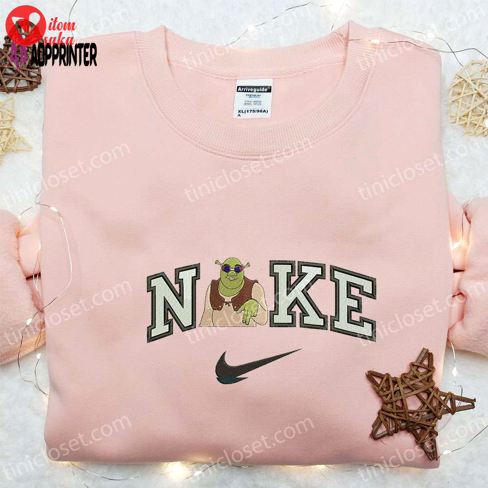 Shrek x nike embroidered shirt disney characters sweatshirt custom hoodie
