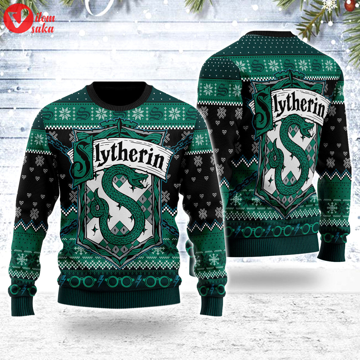 Slytherin through the snow christmas sweater – stormmerch exclusive