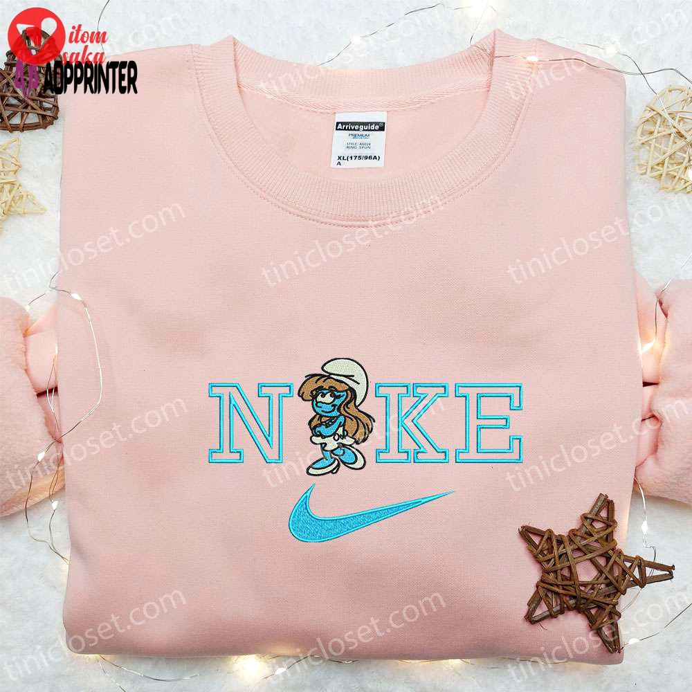 Smurfette x nike embroidered shirt & disney hoodie nike inspired sweatshirt