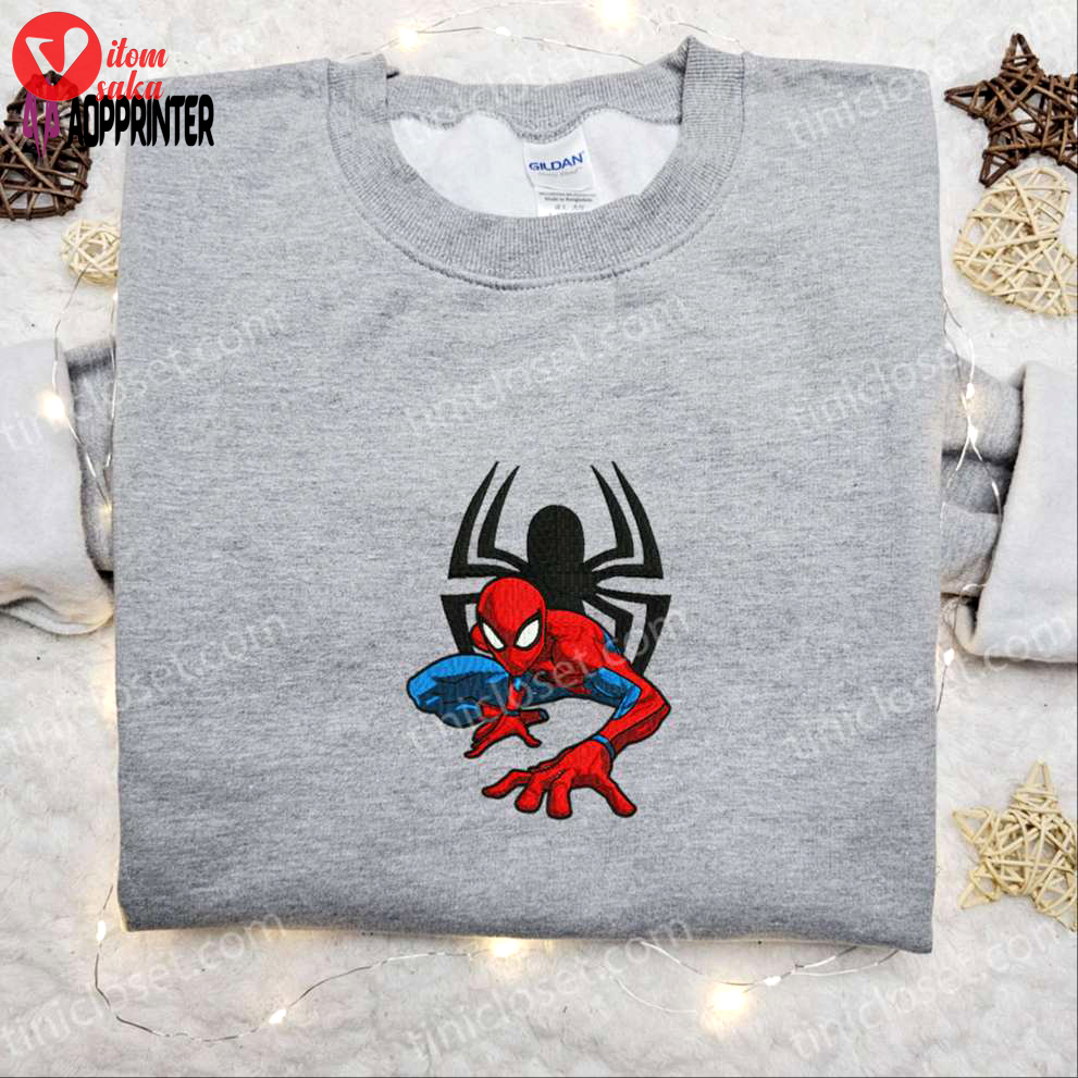 Spider-man embroidered shirt & hoodie: marvel superhero movie gear perfect gift idea