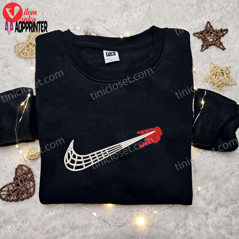 Spider-man x swoosh movie embroidered sweatshirt: marvel comics hoodie – best birthday gift ideas