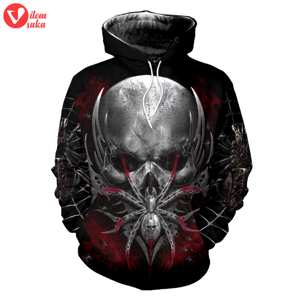 Spider skull cool 3d all print hoodie, zip- up hoodie