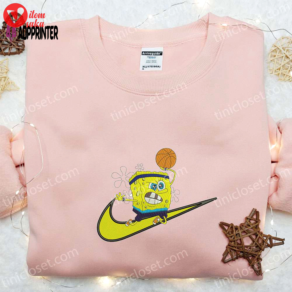 Spongebob basket x swoosh cartoon hoodie disney characters shirt – best family gift ideas