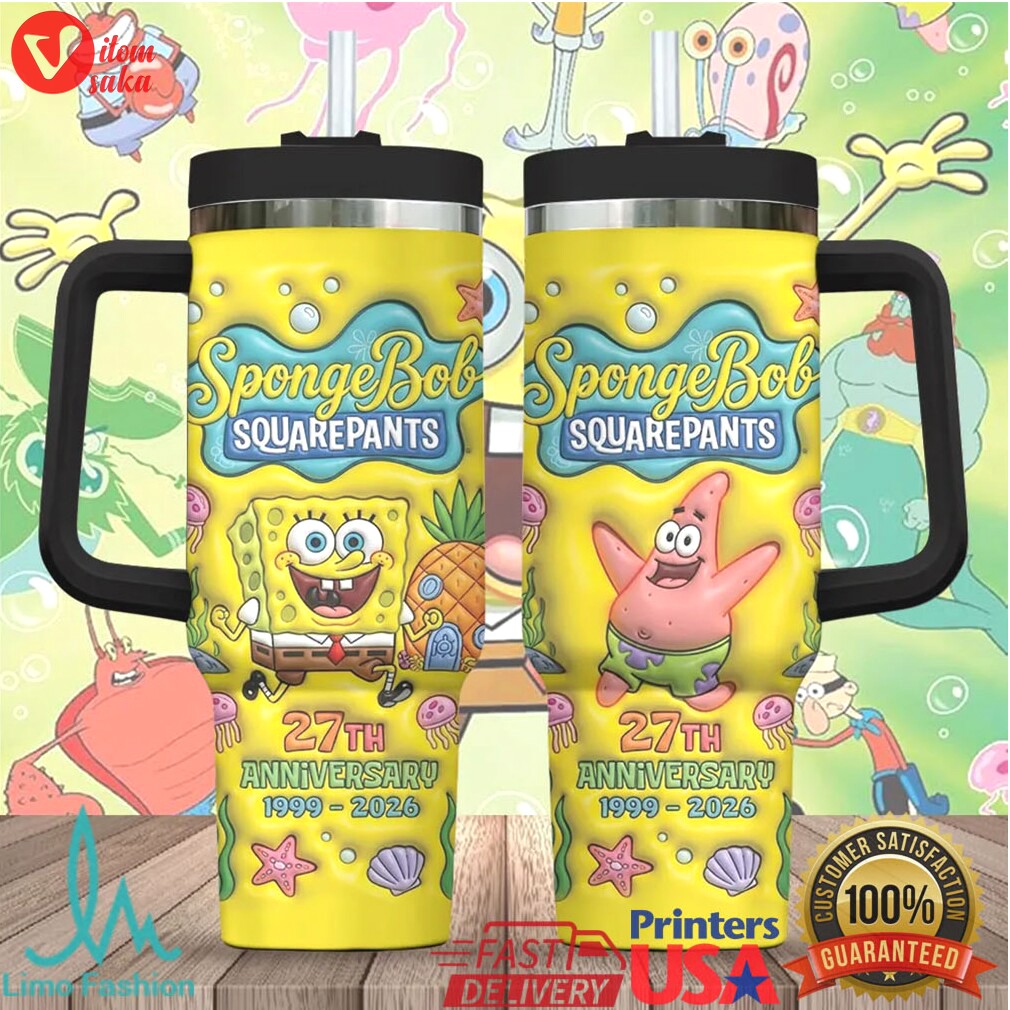 Spongebob squarepants 27th anniversary 40oz handle tumbler   1999 2026