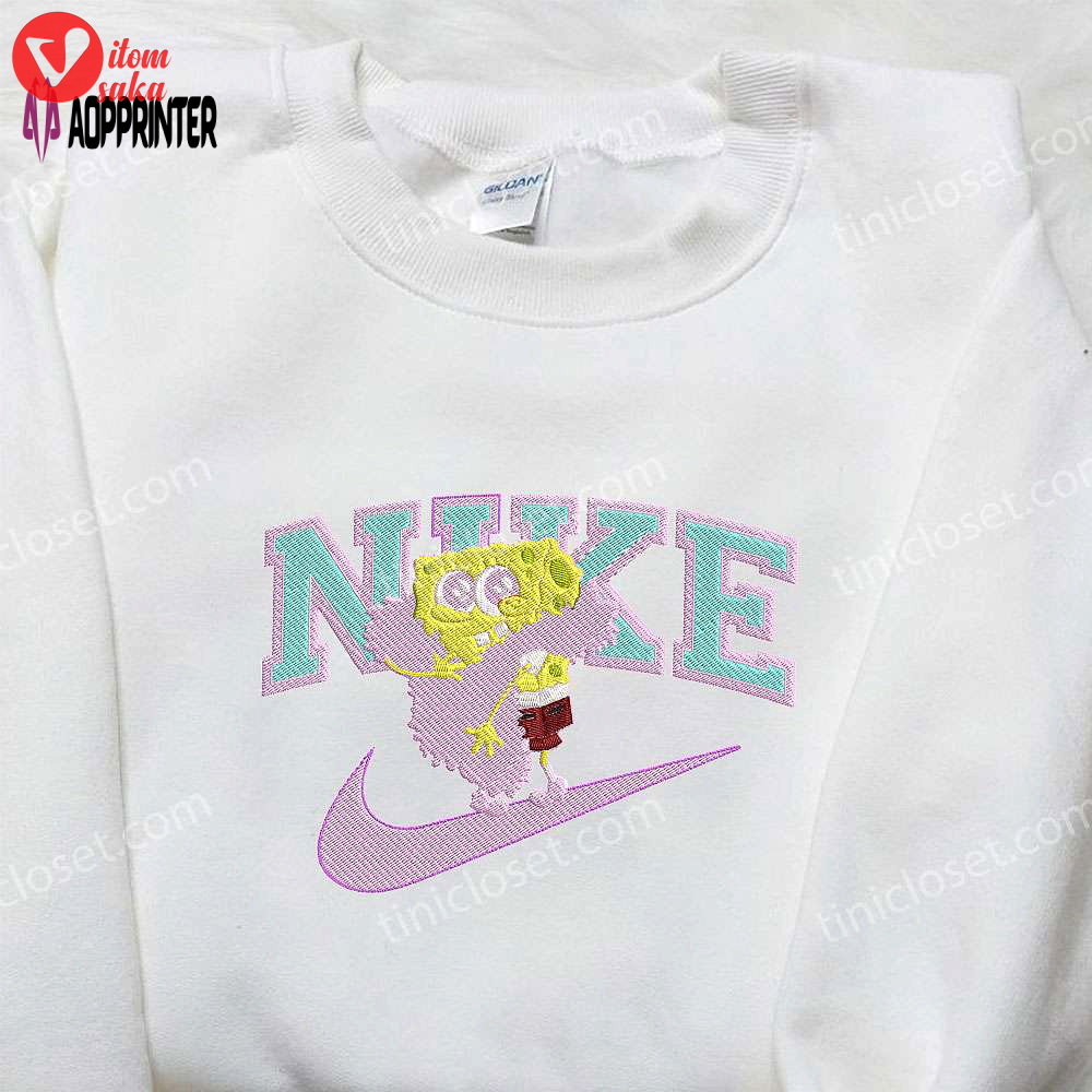 Spongebob squarepants x nike embroidered sweatshirt – cartoon shirt nike inspired