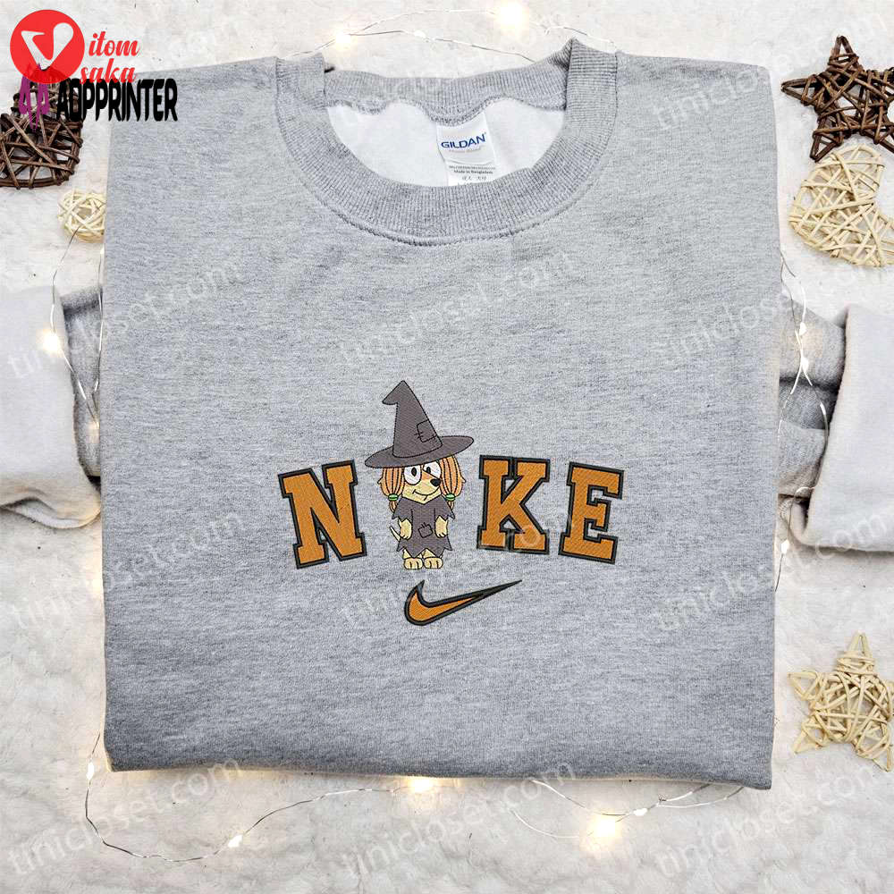 Spooktacular nike x halloween bluey dog embroidered shirt: best family halloween gift!