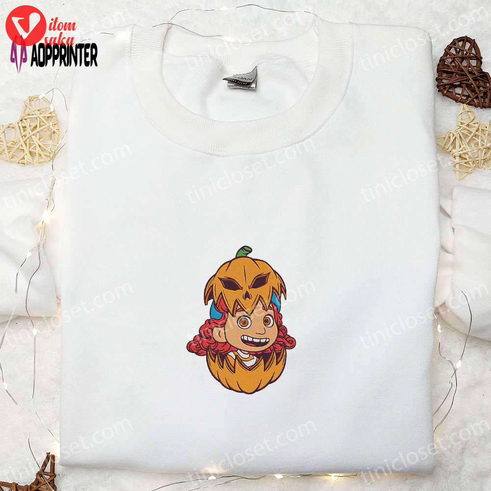 Spooky disney halloween clothing: giulia marcovaldo pumpkin hoodie lucia embroidered sweatshirt & family shirts