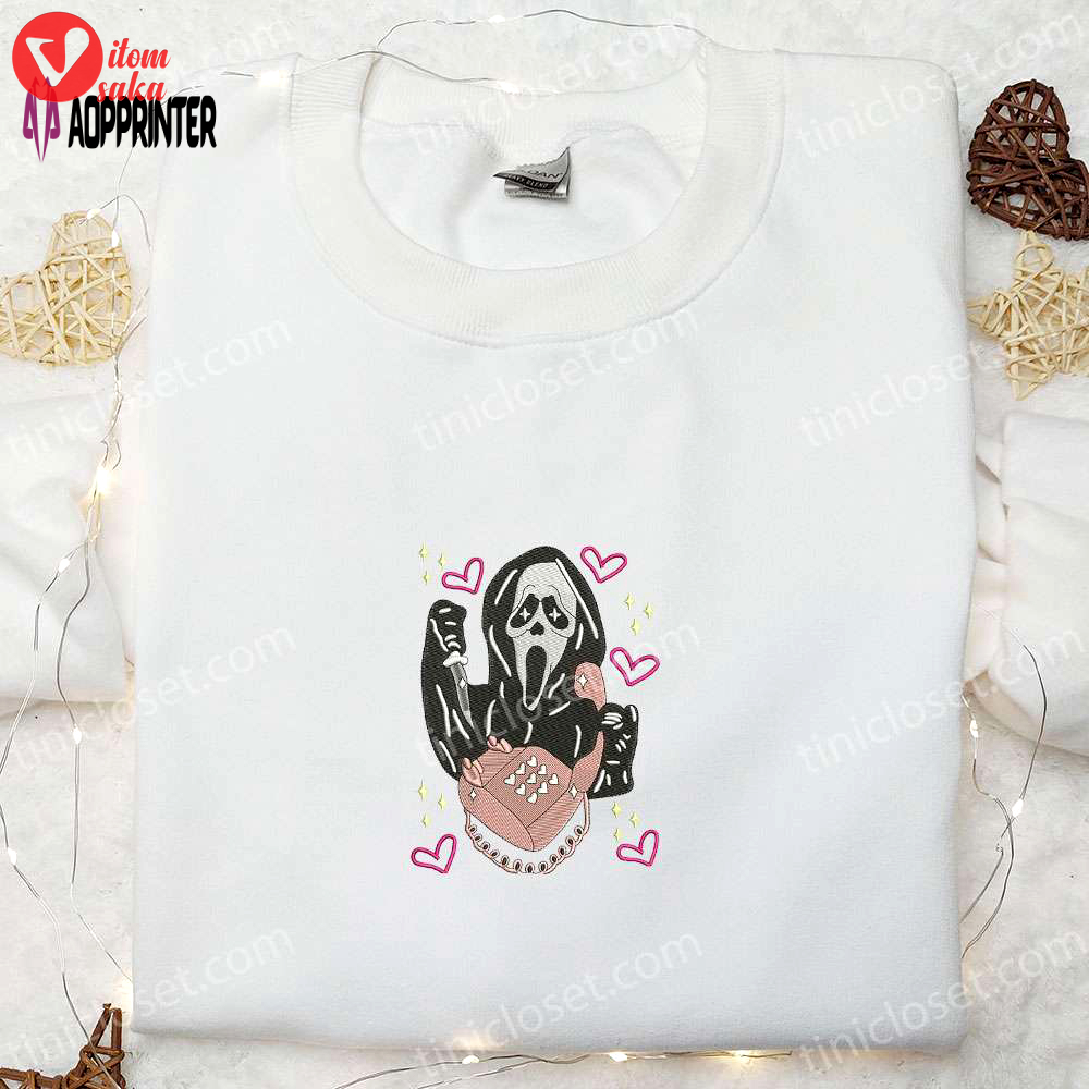 Spooky ghost phone embroidered shirt – funny & cool halloween shirt