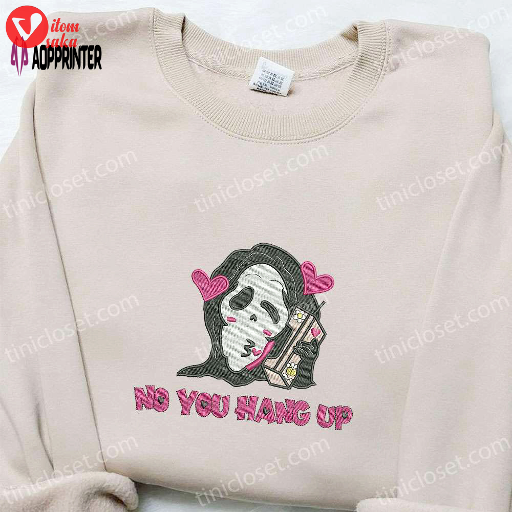 Spooky halloween embroidered shirt & hoodie collection: no you hang up ghost funny t-shirt