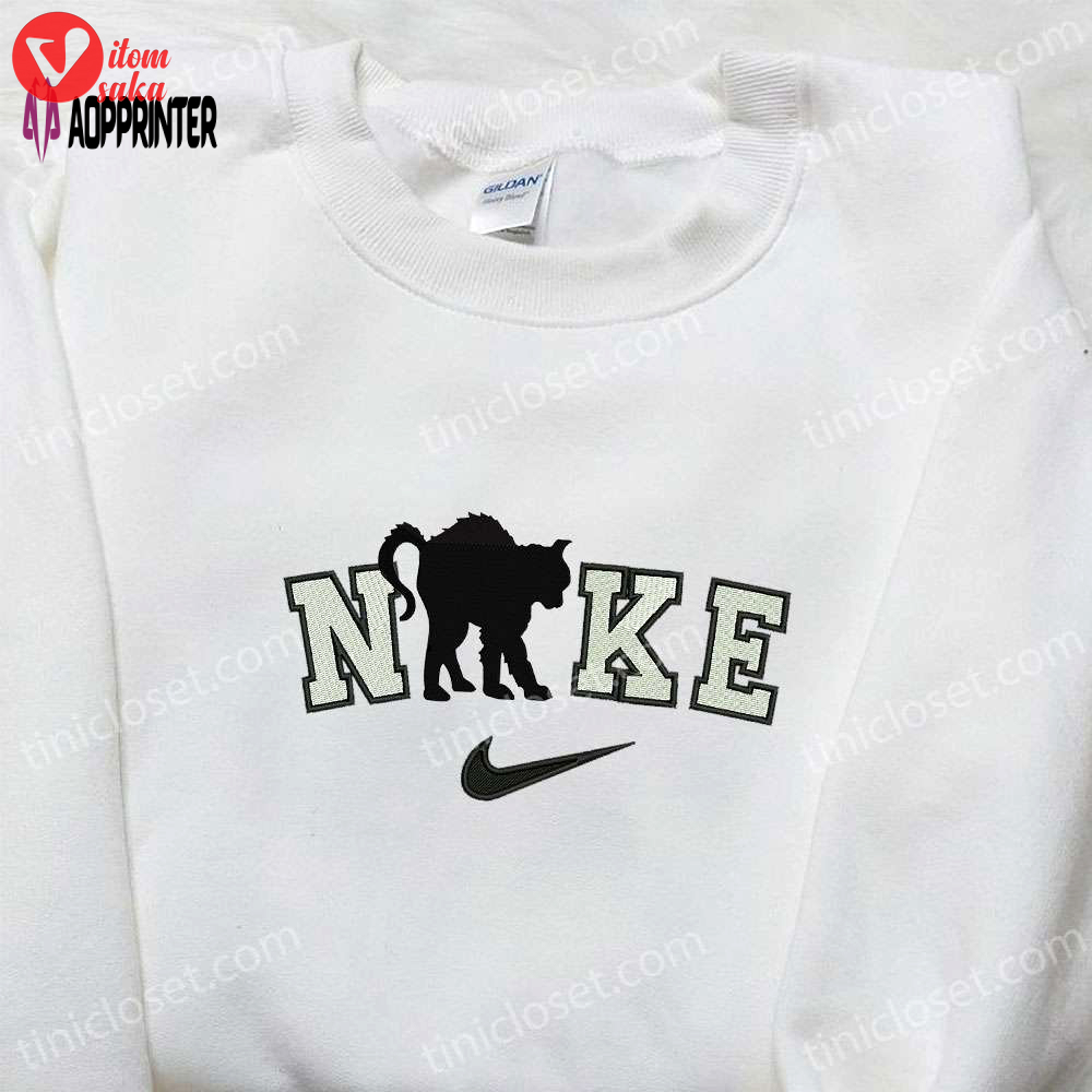 Spooky nike x scary halloween cat sweatshirt – perfect gift for halloween lovers