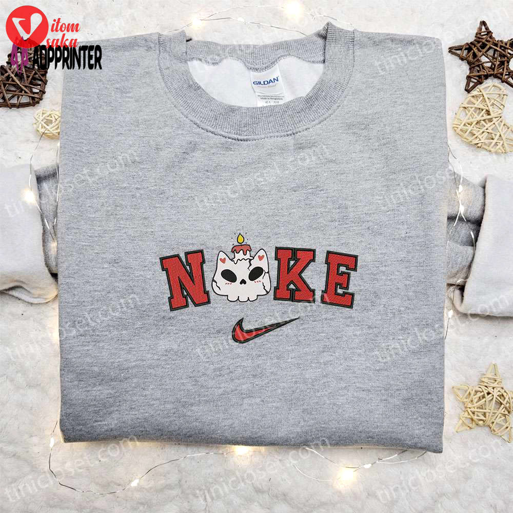Spooky nike x skull halloween hoodie & t-shirt: best family gifts