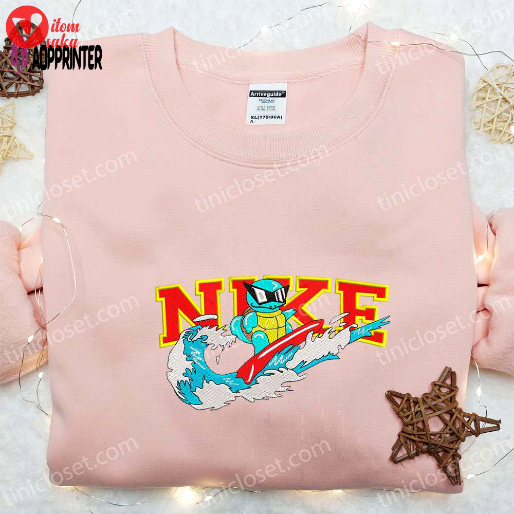Squirtle surfing x nike embroidered sweatshirt – pokemon anime shirt the ultimate gift
