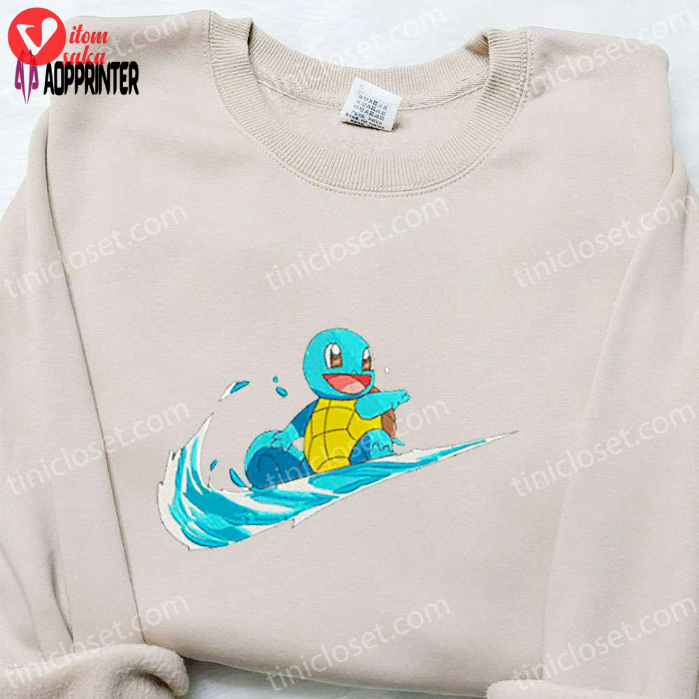 Squirtle x swoosh anime hoodie & pokemon shirt: best family gift ideas