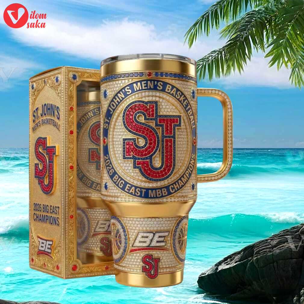 St. john’s red storm 2026 big east mbb champions luxury gold tumbler