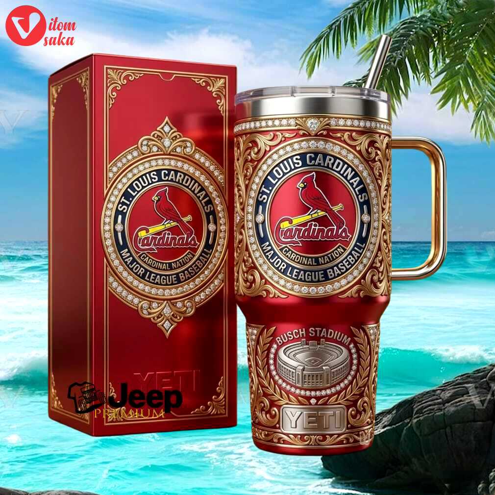 St. louis cardinals major league baseball busch stadium fan gift stainless steel insulated tumbler