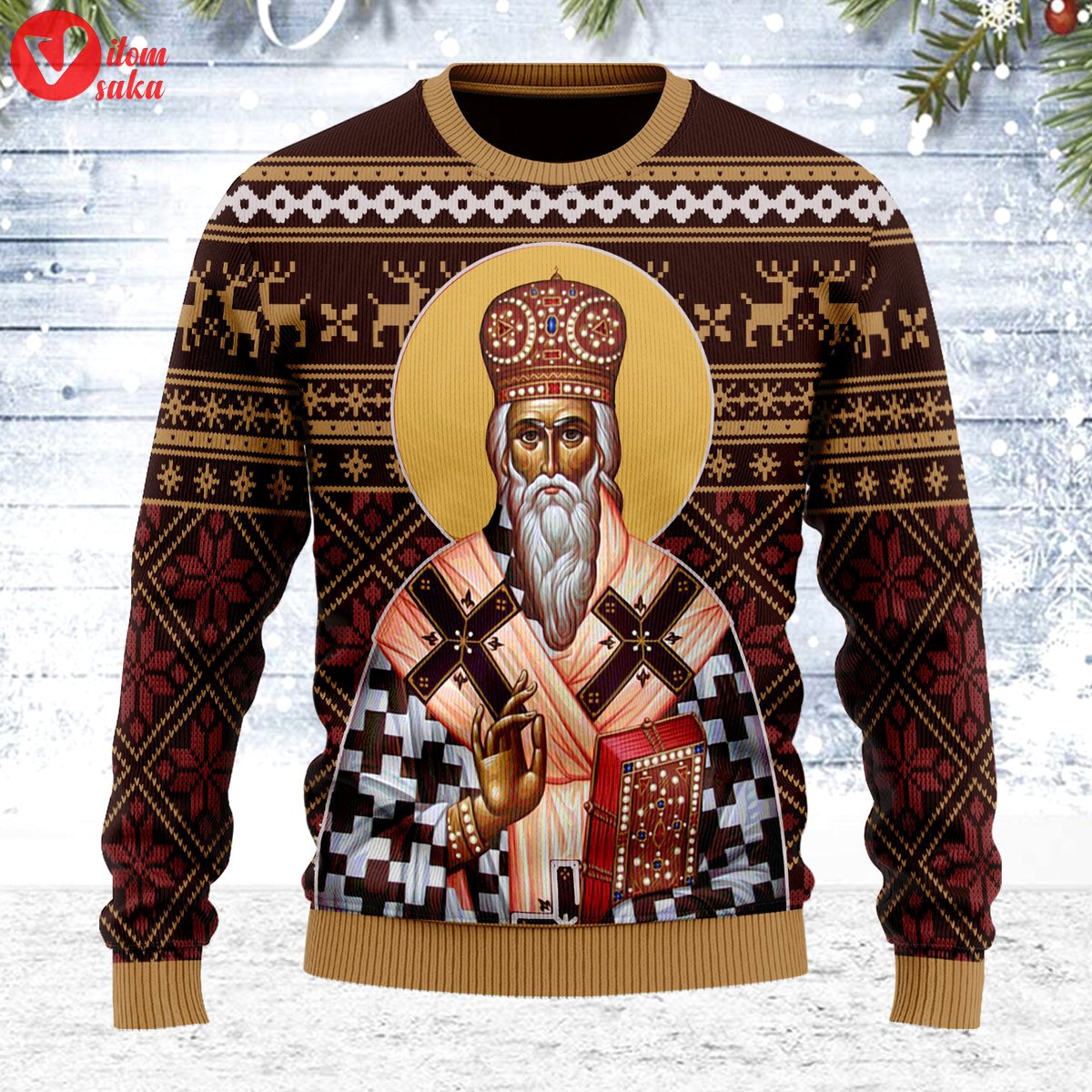 St. vasilije of ostrog ugly christmas sweater – stormmerch exclusive