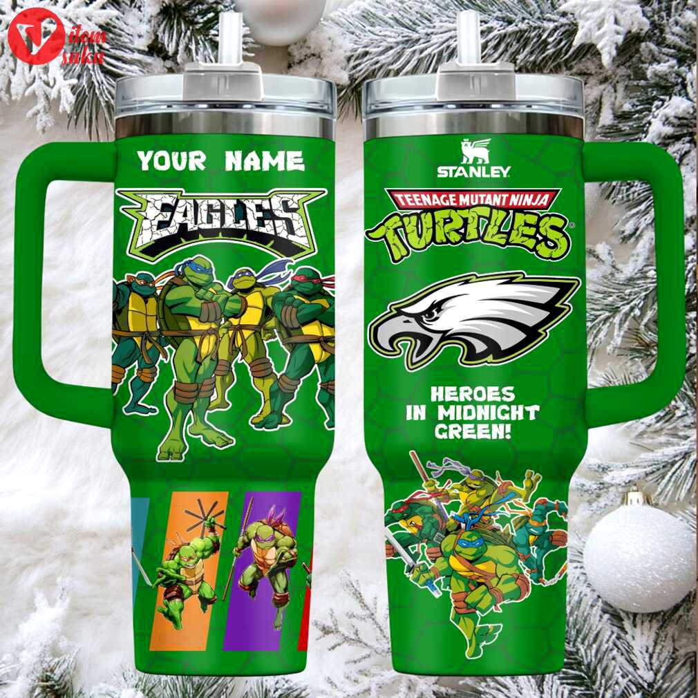 Stanley x tmnt & eagles custom green tumbler heroes in midnight green