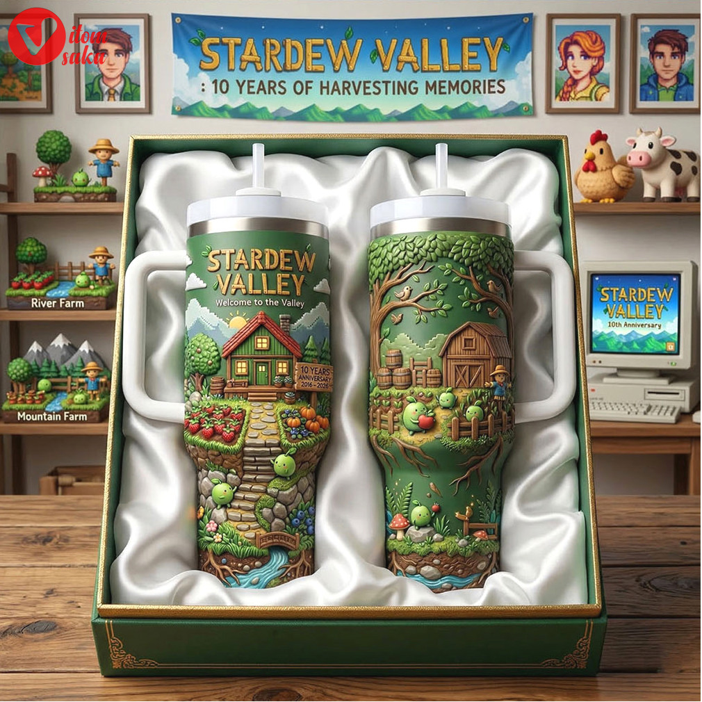 Stardew valley 10 years of harvesting memories personalized farmer tumbler