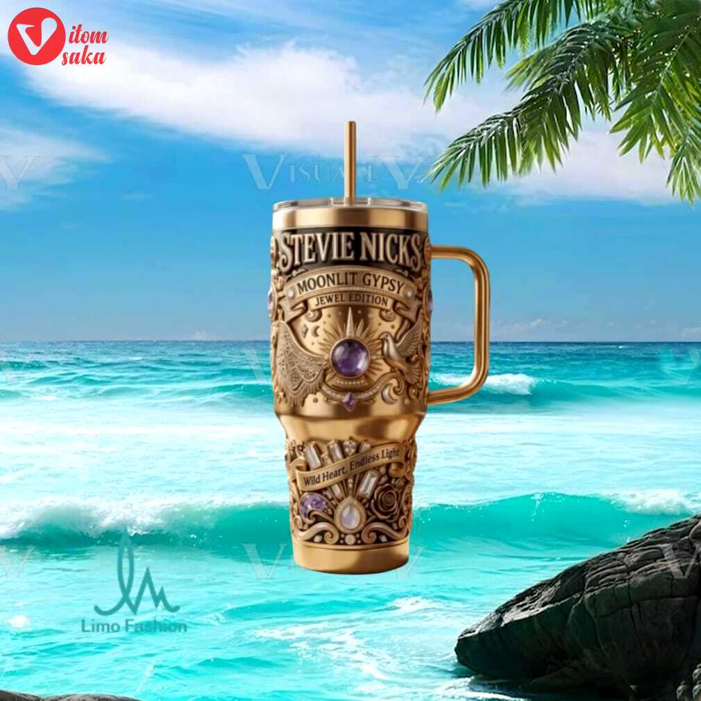 Stevie nicks moonlit gypsy jewel edition vintage gold gift for fans stainless steel insulated tumbler