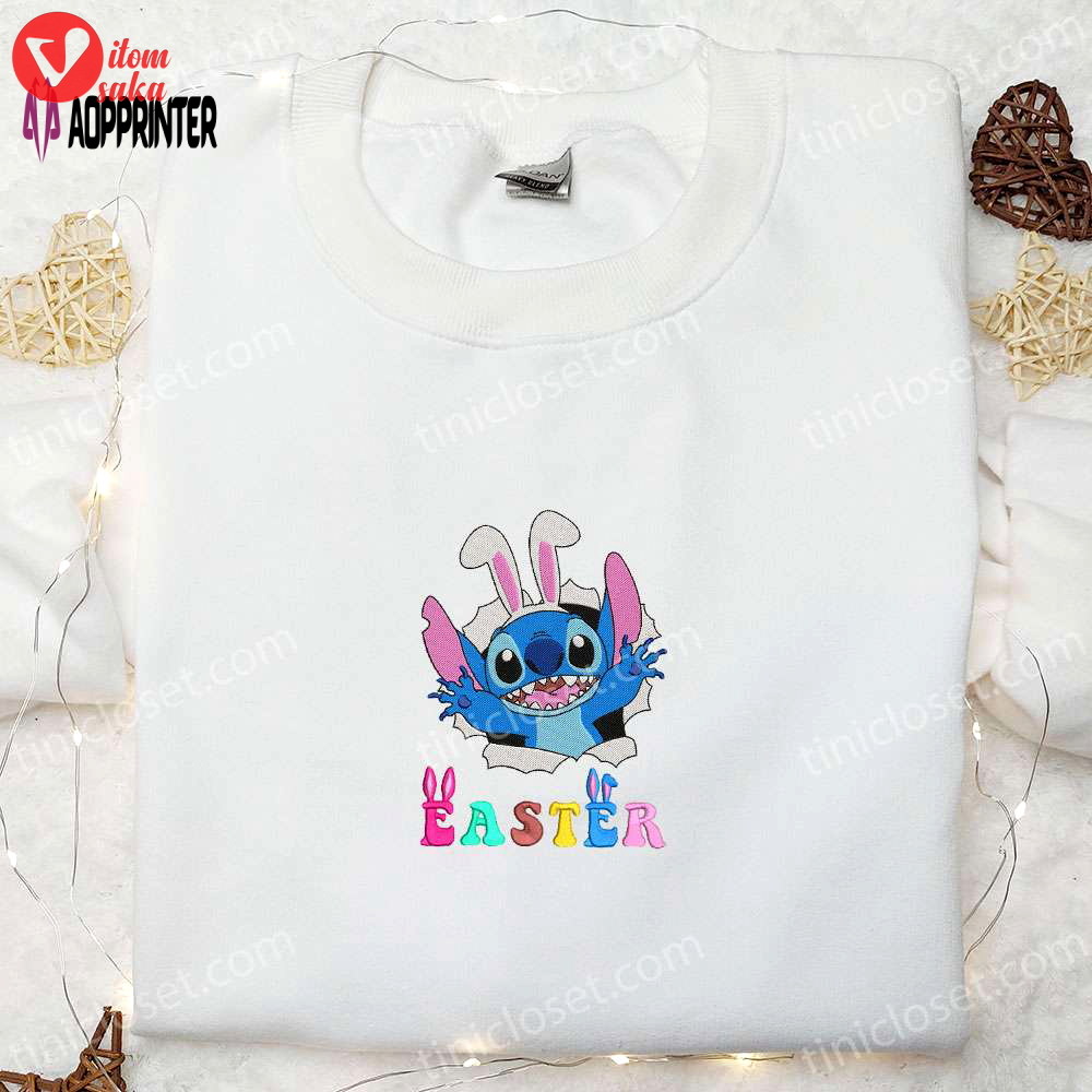Stitch easter bunny embroidered shirt & disney characters hoodie – perfect thanksgiving day gift idea