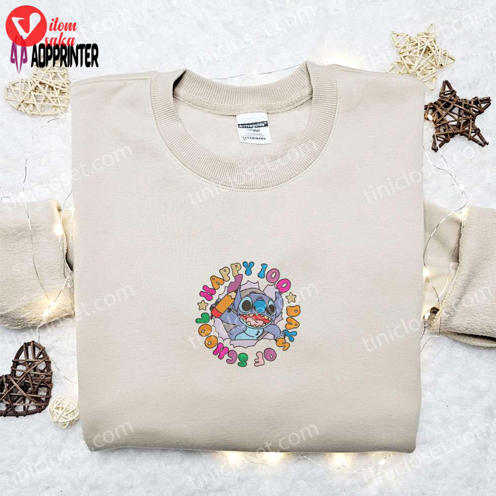 Stitch happy 100 days of school shirt & disney characters hoodie – perfect kids gift!
