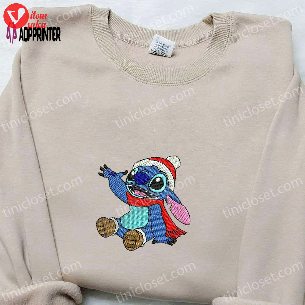 Stitch xmas embroidered shirt & disney characters hoodie: best christmas gifts for family