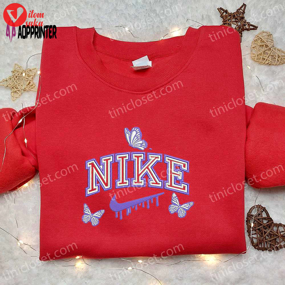 Stylish butterfly x nike embroidered shirt & animal hoodie: perfect gift ideas