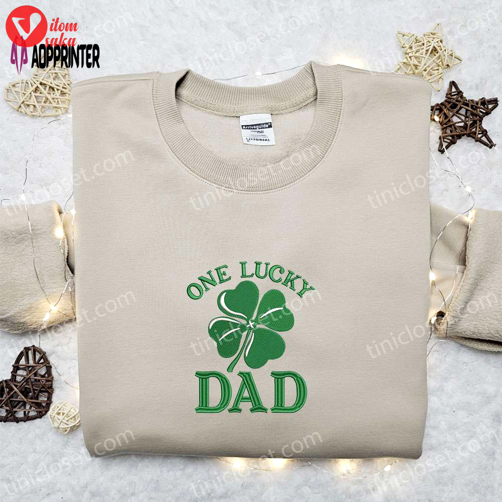 Stylish clover embroidered shirt & hoodie: perfect saint patrick s day & father s day gift