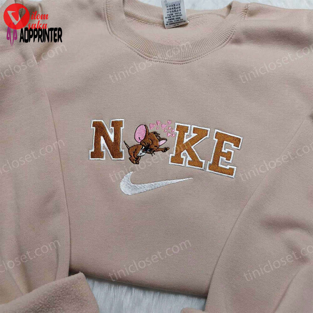Stylish jerry nike embroidered shirt – trendy nike & cartoon designs