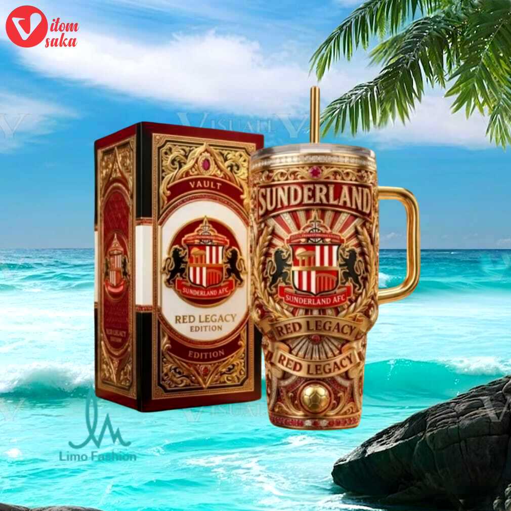 Sunderland afc red legacy edition vault football club vintage gift stainless steel insulated tumbler