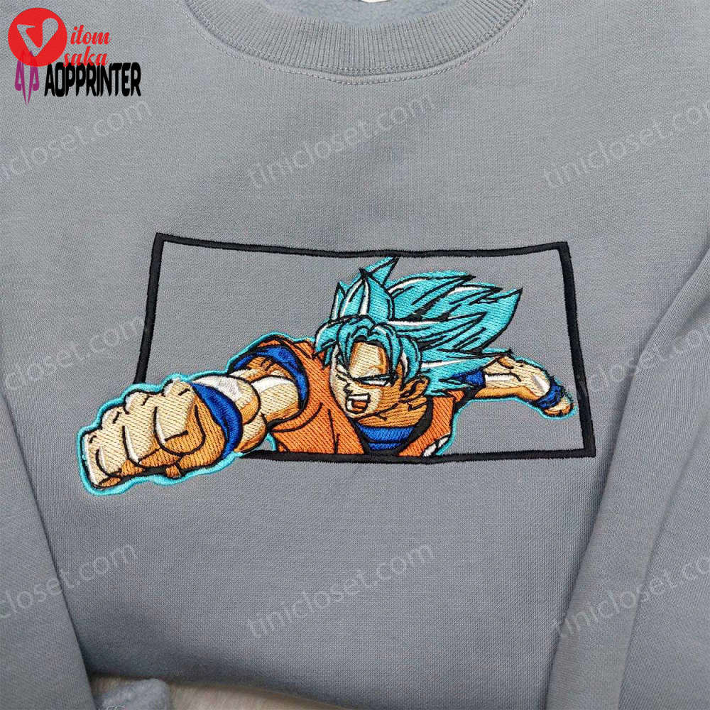 Super saiyan blue goku vegeta embroidered shirt sweatshirt hoodie – dragon ball anime inspired