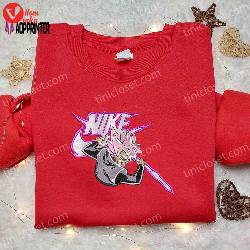 Super saiyan rose goku x nike anime embroidered shirt – dragon ball & nike inspired