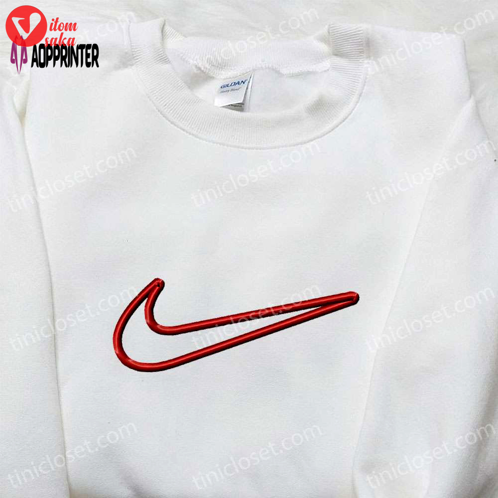 Swoosh nike embroidered shirt sweatshirt & hoodie – customized athleisure apparel