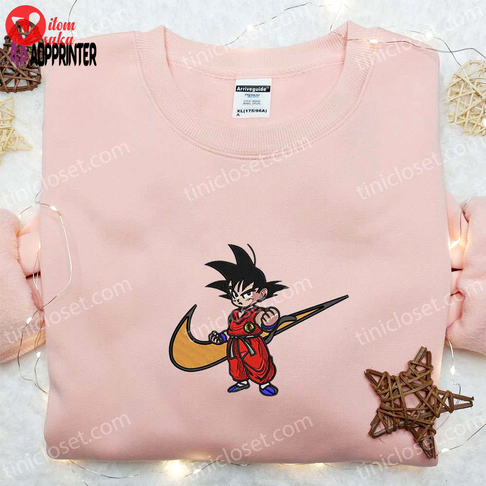Swoosh x goku kid anime hoodie: best family gift custom nike t-shirt