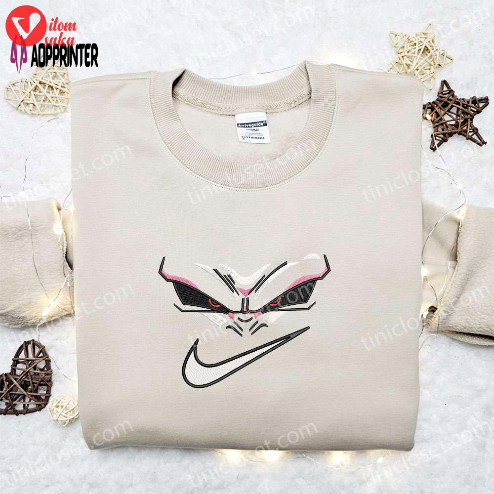 Swoosh x majin buu face embroidered sweatshirt dragon ball anime shirt – best gift ideas for all occasions