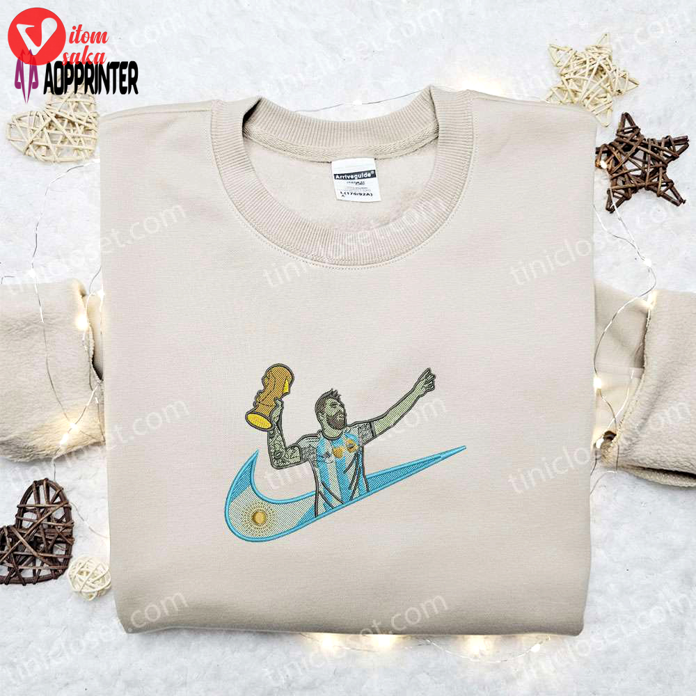 Swoosh x messi world cup embroidered sweatshirt: celebrity shirt best gift ideas for all occasions