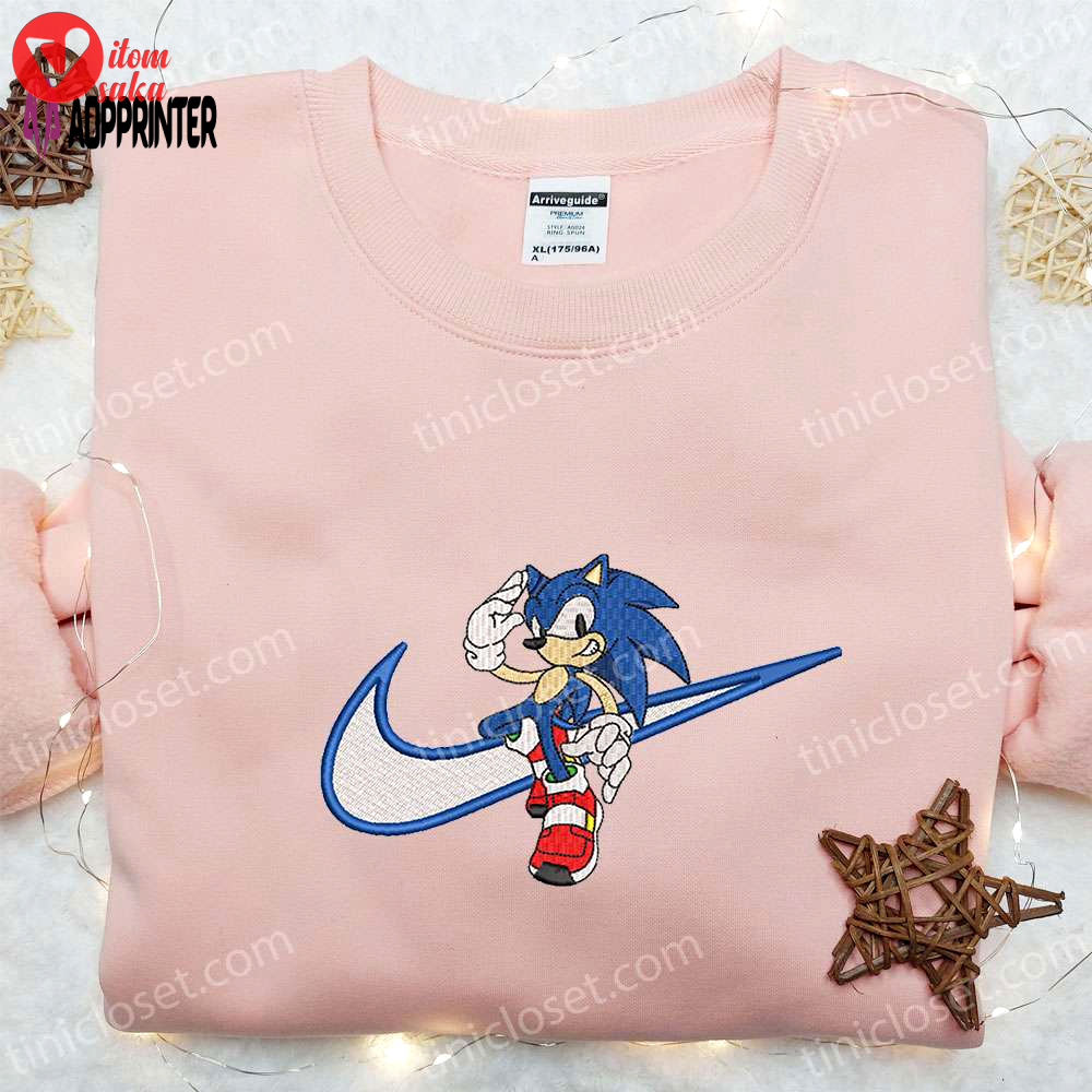 Swoosh x sonic movie embroidered sweatshirt hoodie & t-shirt – custom nike collection