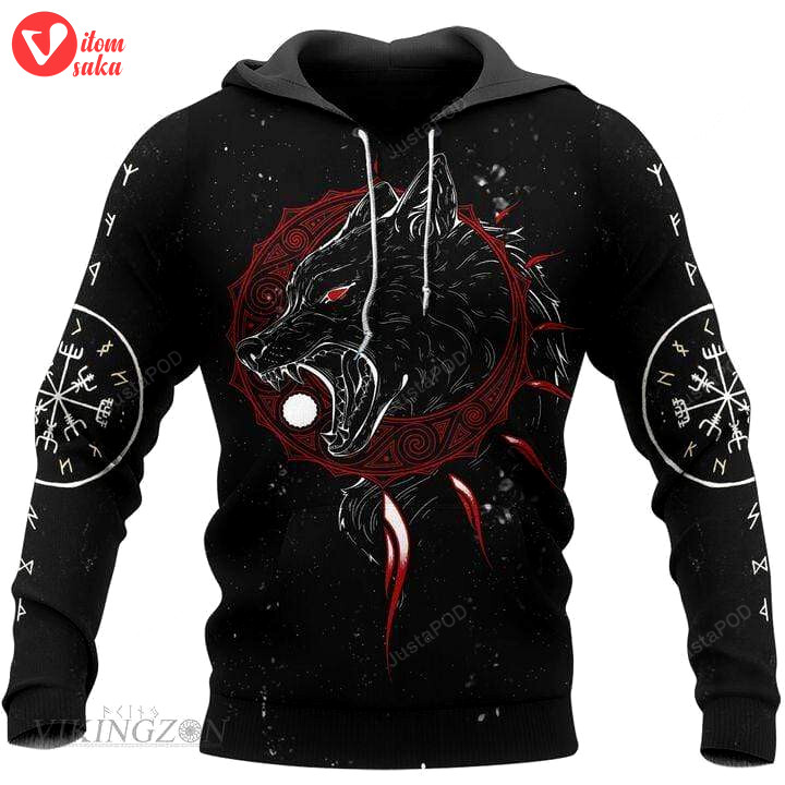 Tattoo viking sköll and hati 3d all print hoodie, zip- up hoodie