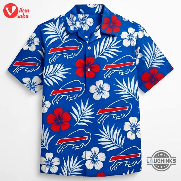 Team buffalo bills hibiscus hawaiian shirt
