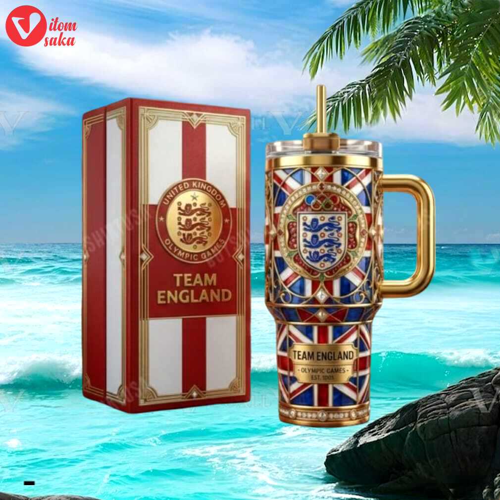 Team england olympic games stained glass style 40oz insulated tumbler