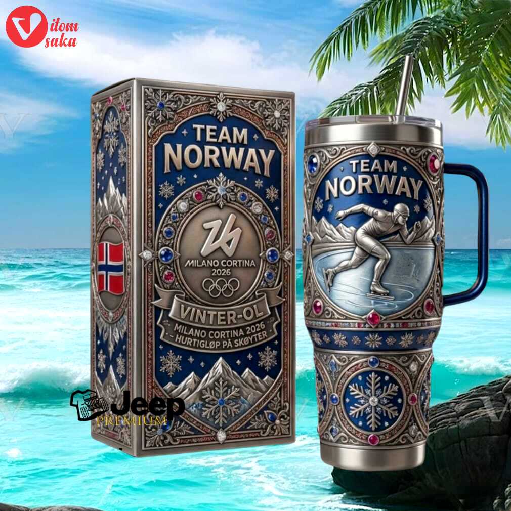 Team norway vinter ol milano cortina 2026 speed skating 40oz insulated tumbler