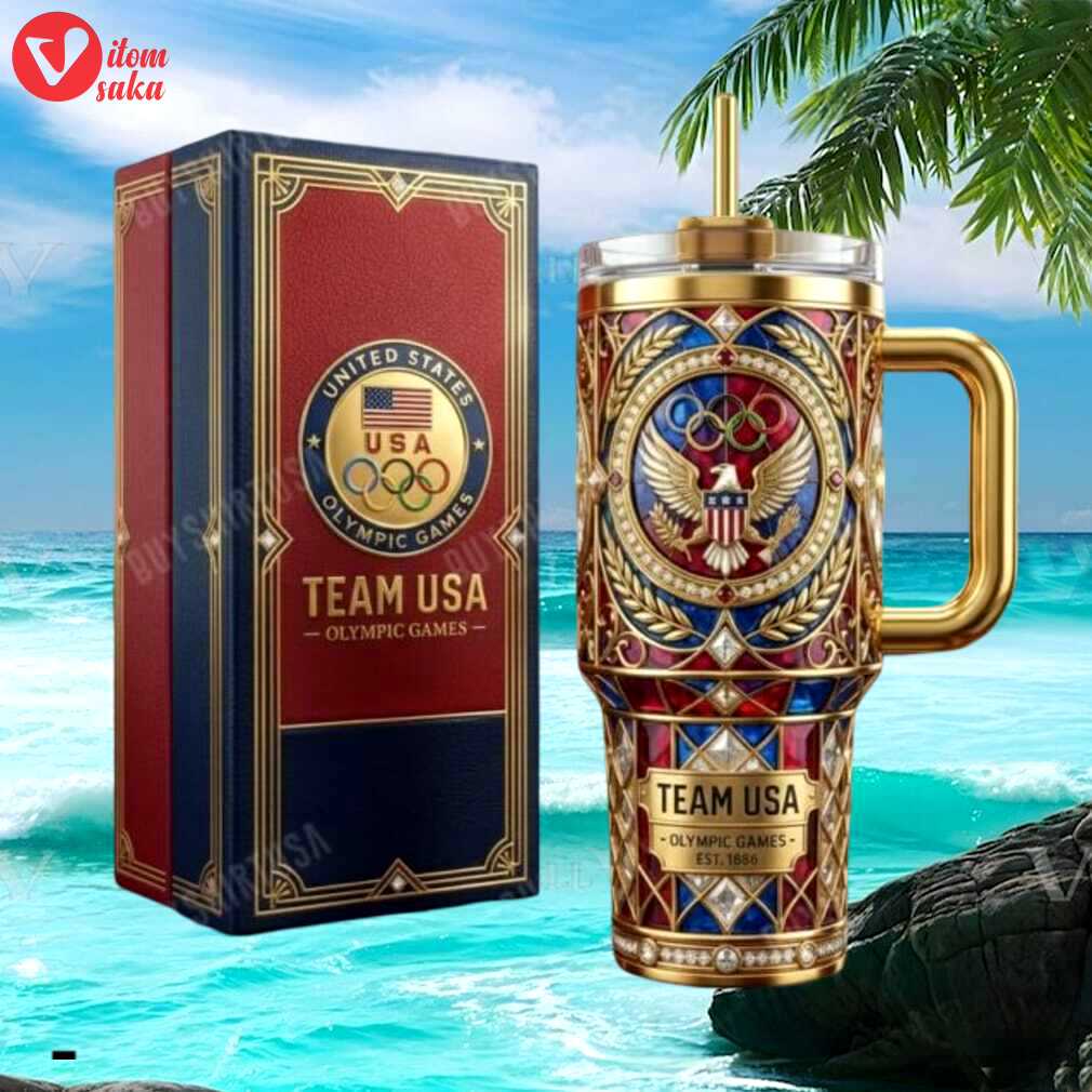 Team usa olympic games luxury 40oz tumbler with handle and gift box