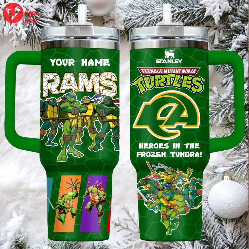 Teenage mutant ninja turtles stanley style tumbler 40oz green tmnt travel mug with handle & straw